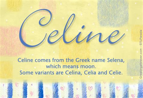 meaning of name celine|how to spell Celine.